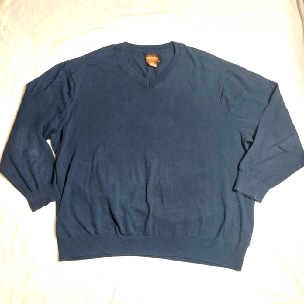 Oak Hill Men's Blue V-neck 100% COTTON Sweater Size 3XL